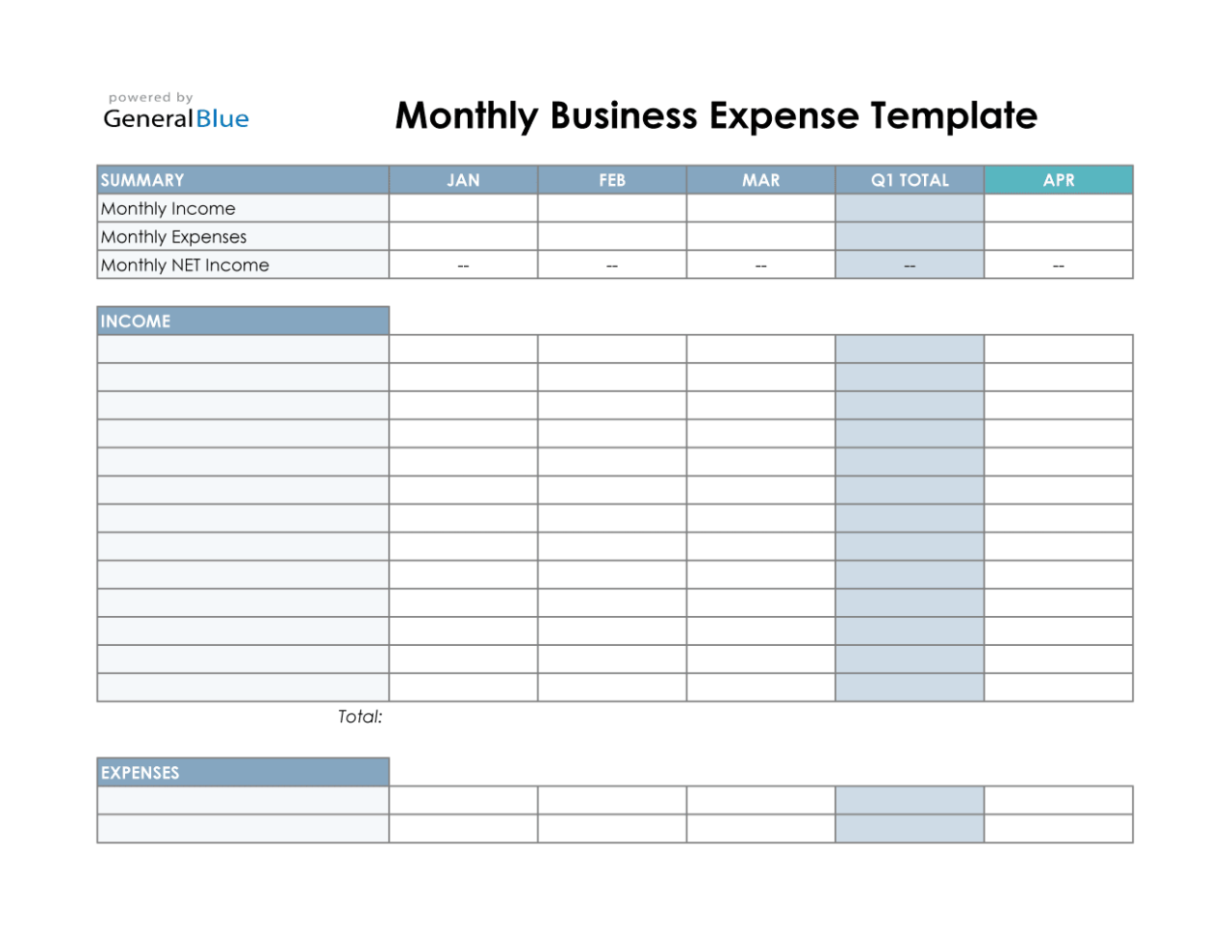 Expense daily income report template business templates excel word Expense daily income report template business templates excel word